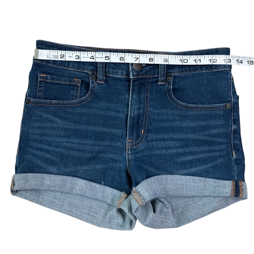 Aeropostale High Rise Midi Denim Jean Shorts Women's 4 - Picture 6 of 9